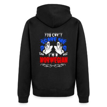 Scare Norwegian - Unisex Premium Bio Zip Hoodie - Schwarz - Hinten - Nico (187cm)