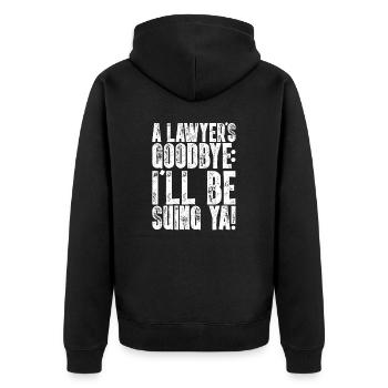 front 45091608543952130 - Unisex Premium Bio Zip Hoodie - Schwarz - Hinten - Nico (187cm)