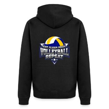 Manger Dormir Priez Volleyball Répéter le cadeau sportif - Veste à capuche bio Premium Unisexe - noir - Dos - Nico (187cm)