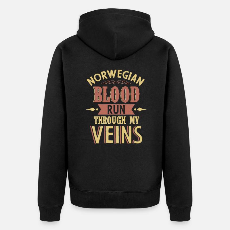 Norvégien - Veste à capuche bio Premium Unisexe - noir