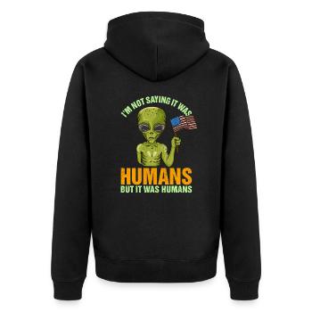 Drôle de citation extraterrestre Cadeau de costume d’Halloween martien - Veste à capuche bio Premium Unisexe - noir - Dos - Nico (187cm)