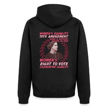 Woman Rights 1 - Unisex Premium Bio Zip Hoodie - Schwarz - Hinten - Nico (187cm)