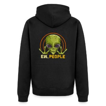 Ew People Ufo Alien Cadeau - Veste à capuche bio Premium Unisexe - noir - Dos - Nico (187cm)