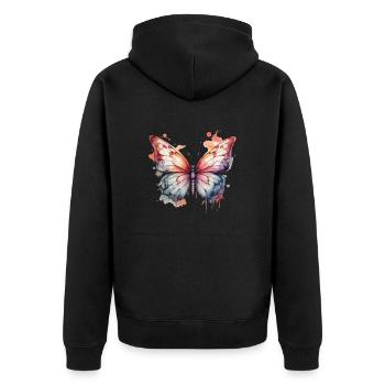 Vol coloré : Magnifique papillon - Veste à capuche bio Premium Unisexe - noir - Dos - Nico (187cm)