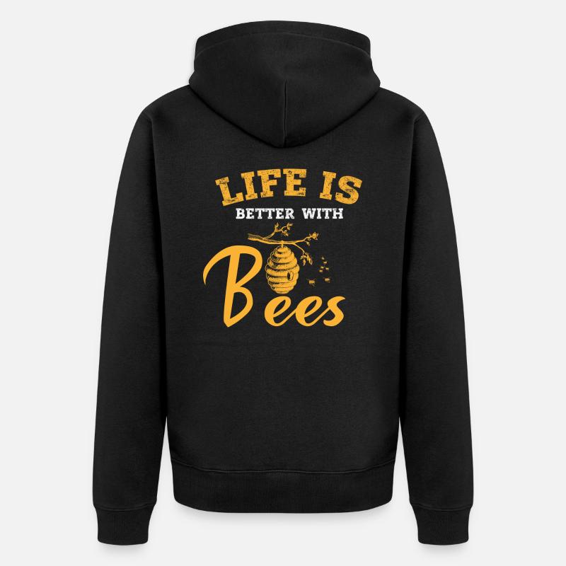 abeille - Veste à capuche bio Premium Unisexe - noir
