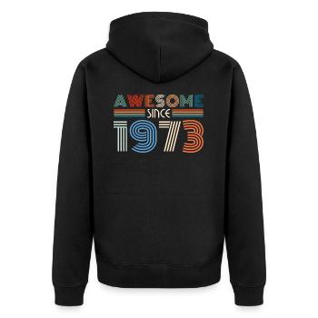 Vintage 1973 73 Anniversaire Retro Vintage Cadeau - Veste à capuche bio Premium Unisexe - noir - Dos - Nico (187cm)