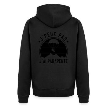 J'peux Pas j'ai Parapente, Cadeau Parapentiste - Veste à capuche bio Premium Unisexe - noir - Dos - Nico (187cm)