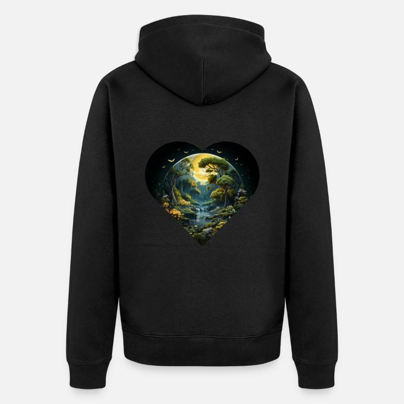 Aimer la Terre Mère - Veste à capuche bio Premium Unisexe - noir