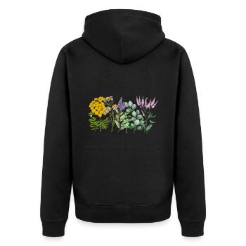 Wildflowers - Unisex Premium Organic Zip Hoodie - black - Back - Nico (187cm)
