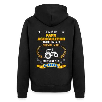 Papa agriculteur le plus cool du monde - Veste à capuche bio Premium Unisexe - noir - Dos - Nico (187cm)
