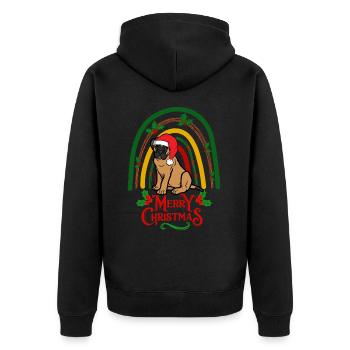 Sweet Bullmastiff Christmas Lover Kawaii - Unisex Premium Organic Zip Hoodie - black - Back - Nico (187cm)
