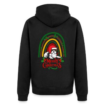 Sweet Biewer Terrier Christmas - Unisex Premium Organic Zip Hoodie - black - Back - Nico (187cm)