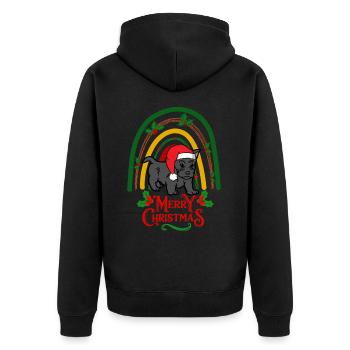 Süßer Scottish Terrier Weihnachten Kawaii - Unisex Premium Bio Zip Hoodie - Schwarz - Hinten - Nico (187cm)