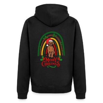 Vizsla Christmas Dog Lovers kawaii - Unisex Premium Organic Zip Hoodie - black - Back - Nico (187cm)