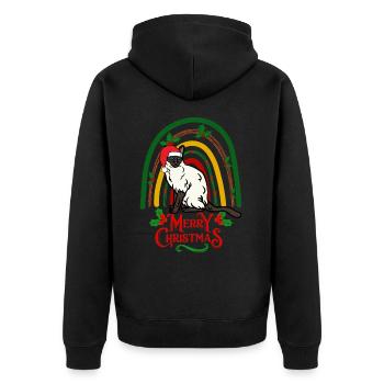 Siam Katze Siamkatze Weihnachten - Unisex Premium Bio Zip Hoodie - Schwarz - Hinten - Nico (187cm)