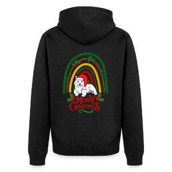 Sweet Samoyed puppy lover Kawaii Christmas - Unisex Premium Organic Zip Hoodie - black - Back - Nico (187cm)