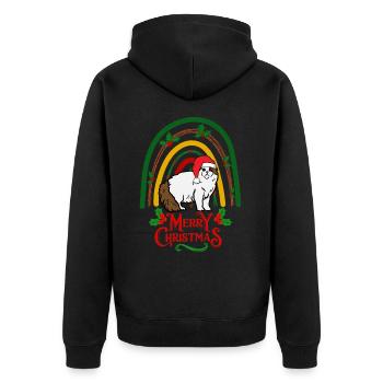 Chat écossais à oreille pliante Noël - Veste à capuche bio Premium Unisexe - noir - Dos - Nico (187cm)