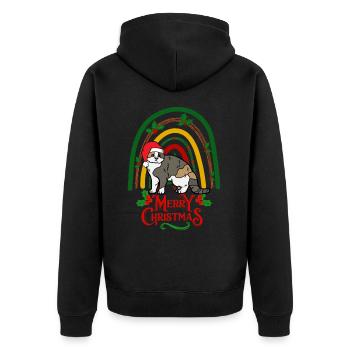 Chat écossais à oreille pliante Noël - Veste à capuche bio Premium Unisexe - noir - Dos - Nico (187cm)