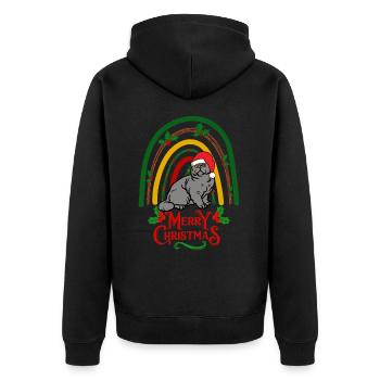 British Shorthair Cat Noël - Veste à capuche bio Premium Unisexe - noir - Dos - Nico (187cm)