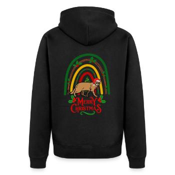 Chausie Chat Noël Chausie - Veste à capuche bio Premium Unisexe - noir - Dos - Nico (187cm)