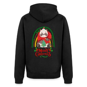 Noël Panda Bear souhaite Joyeux Noël - Veste à capuche bio Premium Unisexe - noir - Dos - Nico (187cm)