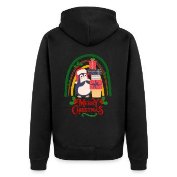 Pingouin de Noël avec cadeaux Joyeux Noël - Veste à capuche bio Premium Unisexe - noir - Dos - Nico (187cm)