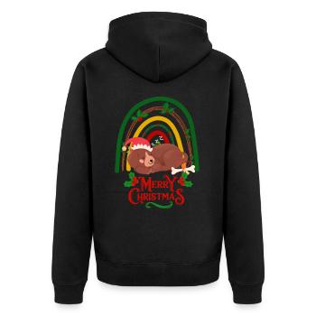 Mignon chien souhaits de Noël Joyeux Noël - Veste à capuche bio Premium Unisexe - noir - Dos - Nico (187cm)