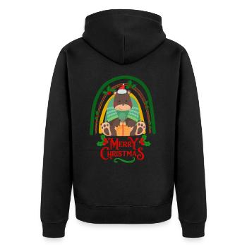 L’ours de Noël souhaite Joyeux Noël - Veste à capuche bio Premium Unisexe - noir - Dos - Nico (187cm)