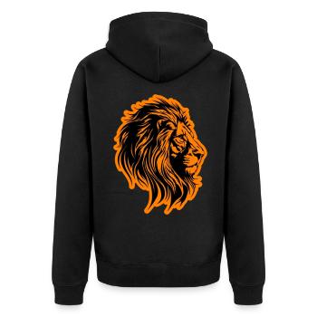Symbole de tête de lion lion - Veste à capuche bio Premium Unisexe - noir - Dos - Nico (187cm)