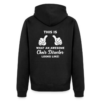 Choir director funny quote - Unisex Premium Bio Zip Hoodie - Schwarz - Hinten - Nico (187cm)