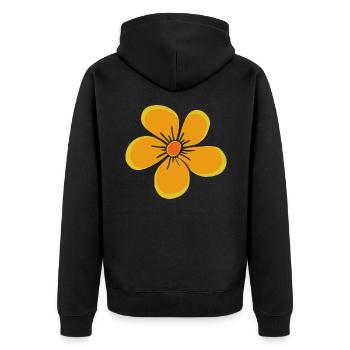 Fleur jaune, fleur, floral, motif floral, floral - Veste à capuche bio Premium Unisexe - noir - Dos - Nico (187cm)