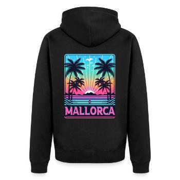 Majorca - Unisex Premium Organic Zip Hoodie - black - Back - Nico (187cm)
