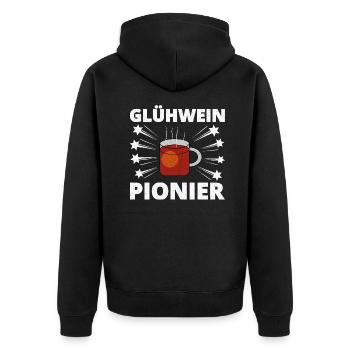 Mulled wine pioneer - Unisex Premium Organic Zip Hoodie - black - Back - Nico (187cm)