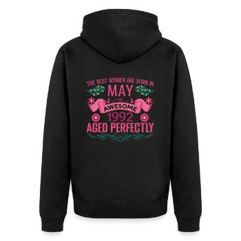 May 1992 Birthday Wife May 1992 Birthday - Unisex Premium Organic Zip Hoodie - black - Back - Nico (187cm)
