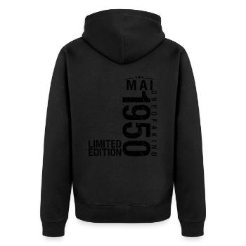 Birthday May 1950 May Born in May - Unisex Premium Organic Zip Hoodie - black - Back - Nico (187cm)