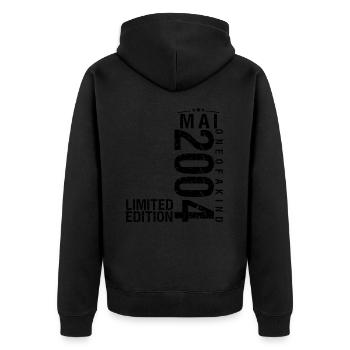 Birthday May 2004 May born in May - Unisex Premium Organic Zip Hoodie - black - Back - Nico (187cm)
