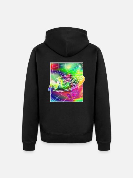 Nerf Rainbow Square Logo - Unisex Premium Organic Zip Hoodie - black