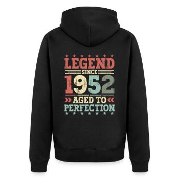 Legend 1952 Cadeau d’anniversaire vintage - Veste à capuche bio Premium Unisexe - noir - Dos - Nico (187cm)