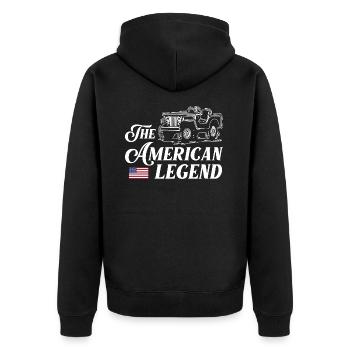 JeepsThe American Legend - Unisex Premium Organic Zip Hoodie - black - Back - Nico (187cm)