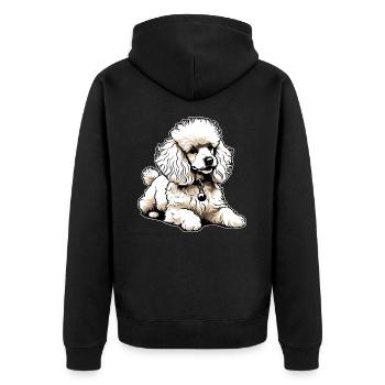 Caniche mignon - Veste à capuche bio Premium Unisexe - noir - Dos - Nico (187cm)