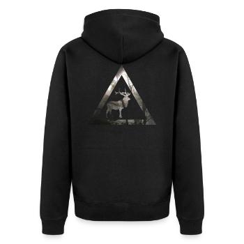Triangle mystique des cerfs des forêts - Veste à capuche bio Premium Unisexe - noir - Dos - Nico (187cm)