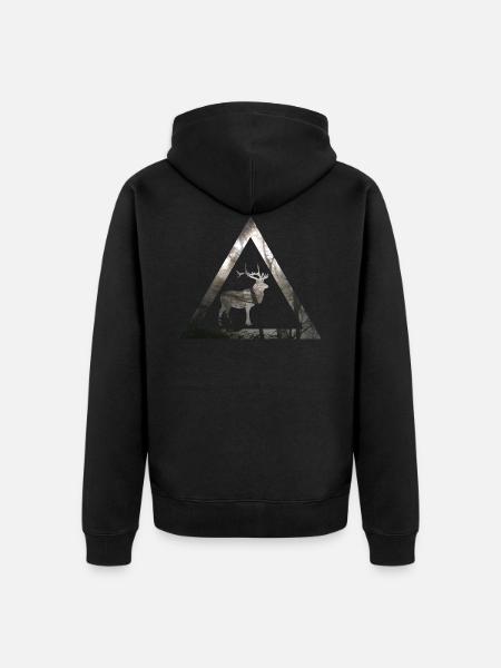 Mystical Forest Deer Triangle - Unisex Premium Bio Zip Hoodie - Schwarz