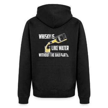 whisky - Veste à capuche bio Premium Unisexe - noir - Dos - Nico (187cm)