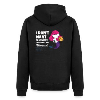 Mermaid - Unisex Premium Organic Zip Hoodie - black - Back - Nico (187cm)
