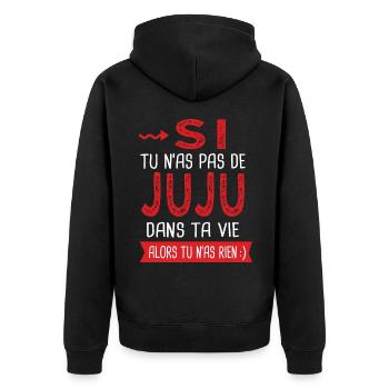 Si tu n as pas un juju dans ta vie Julien Jules - Veste à capuche bio Premium Unisexe - noir - Dos - Nico (187cm)
