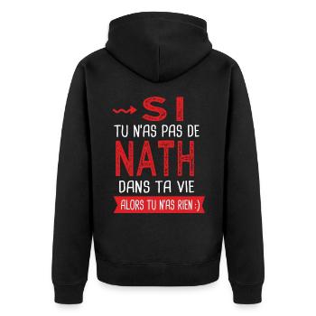 Nath dans ta vie Humour Nathalie Nathan - Veste à capuche bio Premium Unisexe - noir - Dos - Nico (187cm)