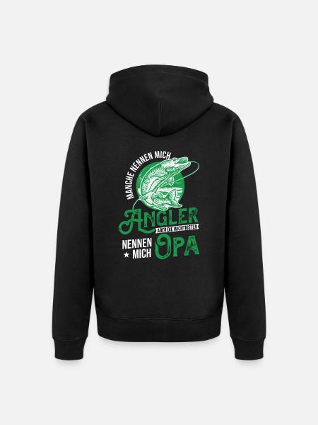 Angler Opa - Unisex Premium Bio Zip Hoodie - Schwarz