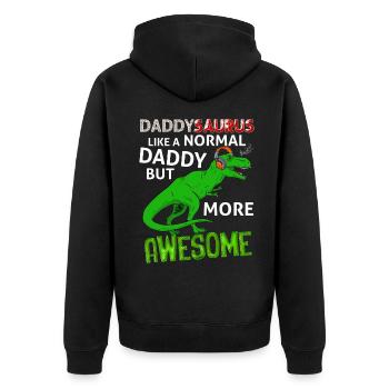 daddysaurus Der beste geniale Dinosaurier Papa - Unisex Premium Bio Zip Hoodie - Schwarz - Hinten - Nico (187cm)