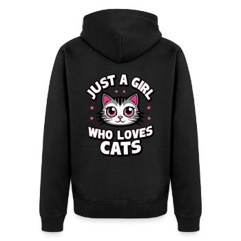 Chat Chats Amoureux Chat Propriétaire Chaton - Veste à capuche bio Premium Unisexe - noir - Dos - Nico (187cm)
