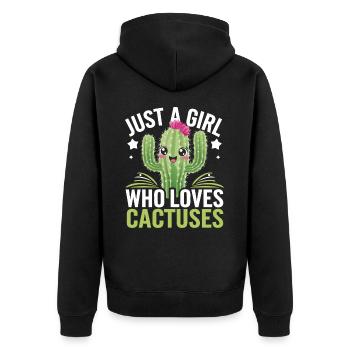 Cactus Cacti Desert Plant - Unisex Premium Organic Zip Hoodie - black - Back - Nico (187cm)